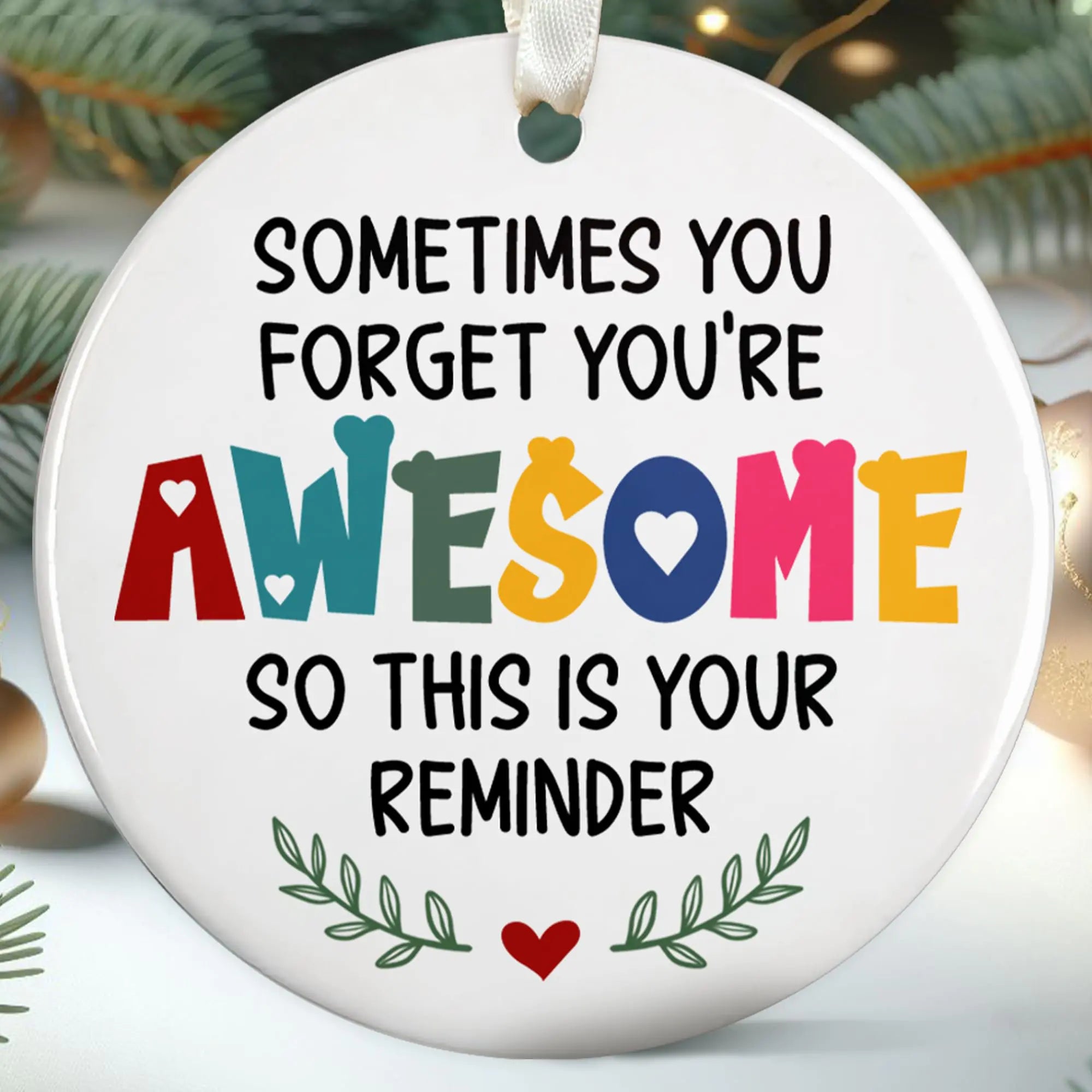 Inspirational Christmas Ornaments Motivational Christmas Ornaments Thank You Ornaments for Christmas Tree - Inspirational Gifts Motivational Positive Gifts - Ceramic Christmas Ornaments 2024