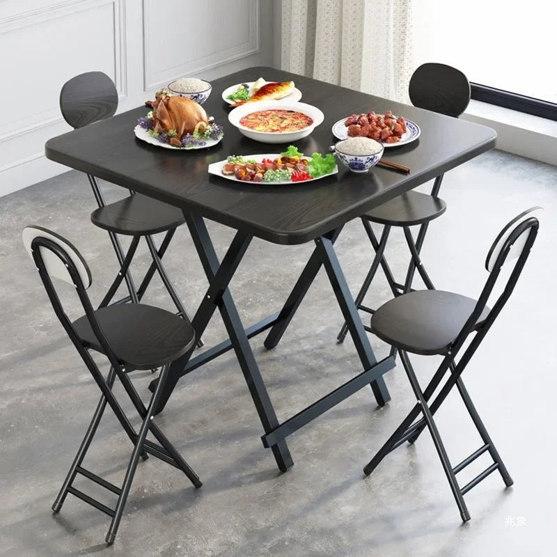 Folding Family Table Eating Table Simple Small Square 4 Person Table Small Portable Outdoor Stall Balcony